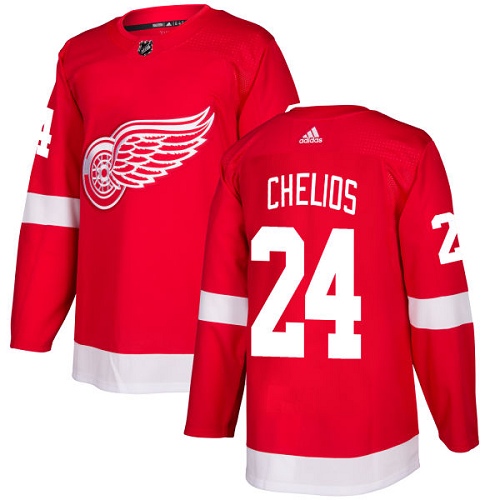 Adidas Men Detroit Red Wings #24 Chris Chelios Red Home Authentic Stitched NHL Jersey->detroit red wings->NHL Jersey